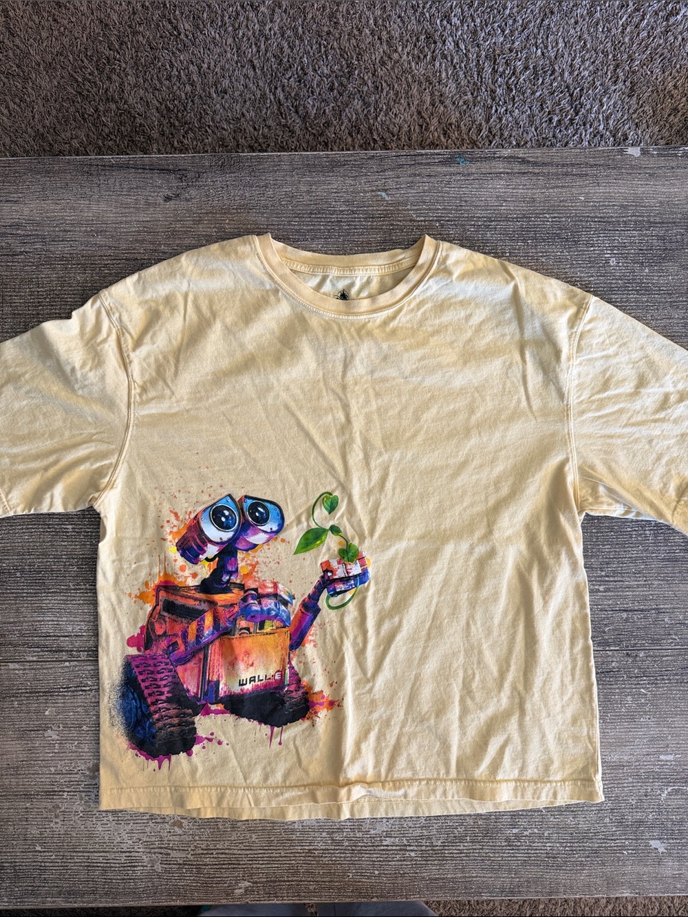 Disney Pixar light yellow graphic Wall-e short sleeve t-shirt